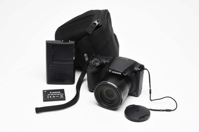 Canon PowerShot black SX410 IS digital Point&Shoot w/2batts + Case