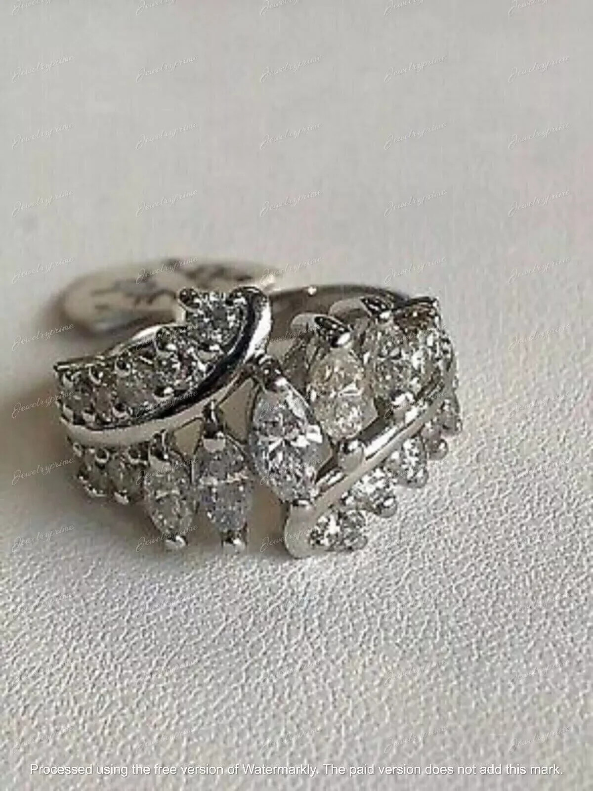 2Ct Marquise Cut Lab Created Diamond Wedding Ring 14K White Gold Plated Women's