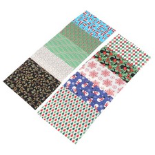 10 Pcs Chirstmas Fabric Cloth Piece for Headbands Cotton Square Holiday