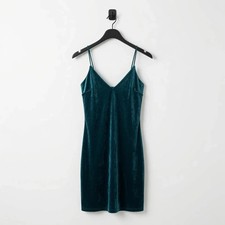 NWT River Island Grey Decadence Crushed Velvet Bodycon Cami Mini Dress