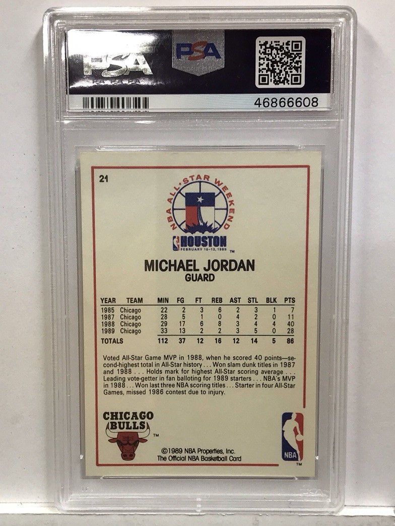 1989-90 NBA Hoops Michael Jordan All-Star #21 PSA 8 NM-MT BASKETBALL E view 2