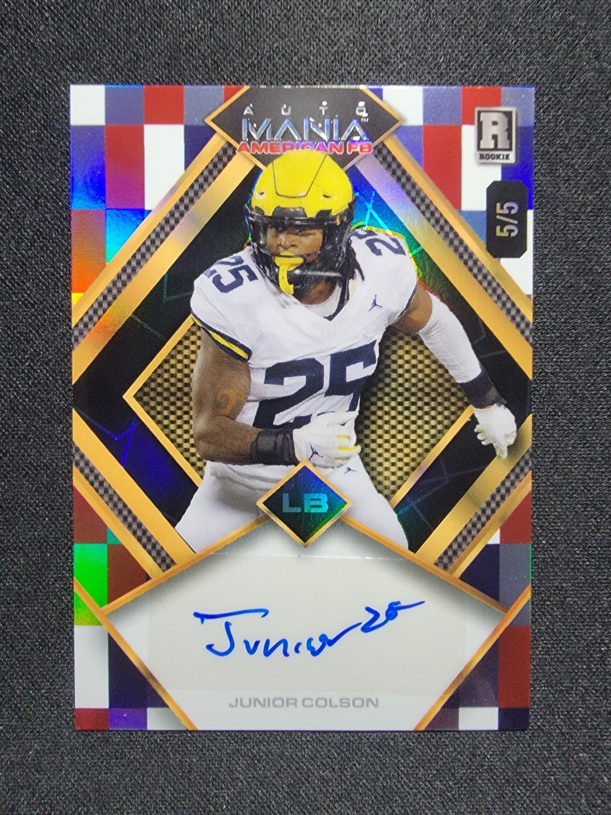 Junior Colson Wild Card Auto Mania American Football Hobby Autographs #JC Base