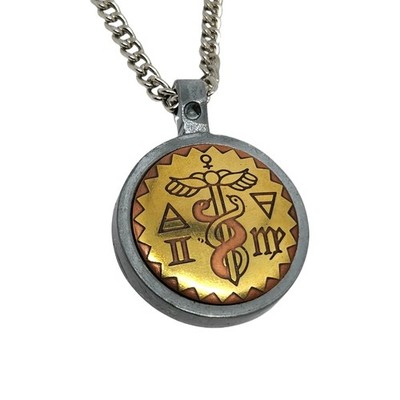 Merkur Hermes Anhänger Talisman Halskette Messing Kupfer Amulett Schmuck & Box