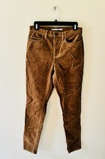 NWOT Lands End High Rise Tan Brown Corduroy Pants Tapered Leg Women s 4