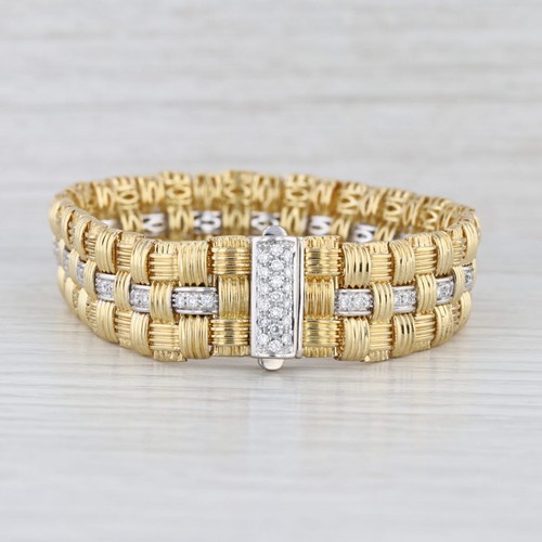 Roberto Coin 1.21ctw Diamond Basketweat Appassionata Bracelet 18k Gold
