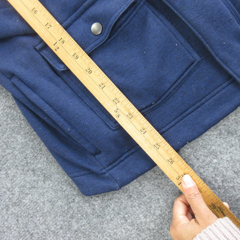 Patagonia Fleece Jacket Mens Medium Blue Full Zip Utility Pockets Outdoor Coat - Image 2 of 4