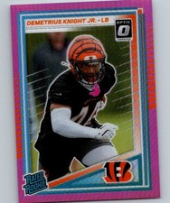 2025 Panini Donruss - Rated Rookie Demetrius Knight Jr. #385 Optic Preview Pink