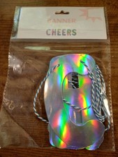 72 inch Banner with 5 inches CHEERS in silver reflective letters 278383