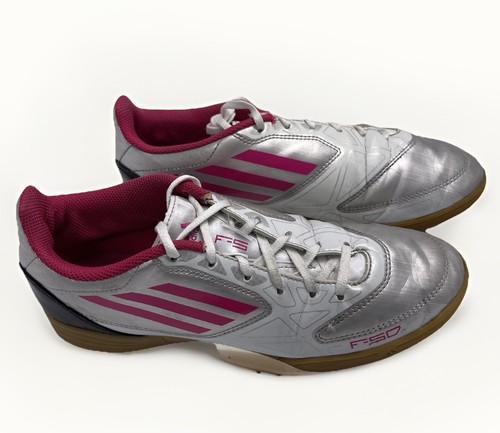 Adidas F50 Indoor Soccer Shoes White Pink Gum Sole Womens 7.5