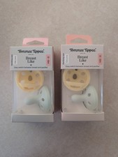 2 Packs Of 2 Tommee Tippee Breast Like Pacifier Size 0-6 Months