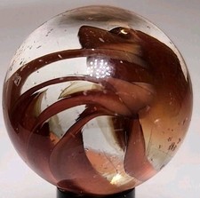 VITRO AGATE CO. '5 Vane Caged Cat's Eye' .62" Vintage Marble NM