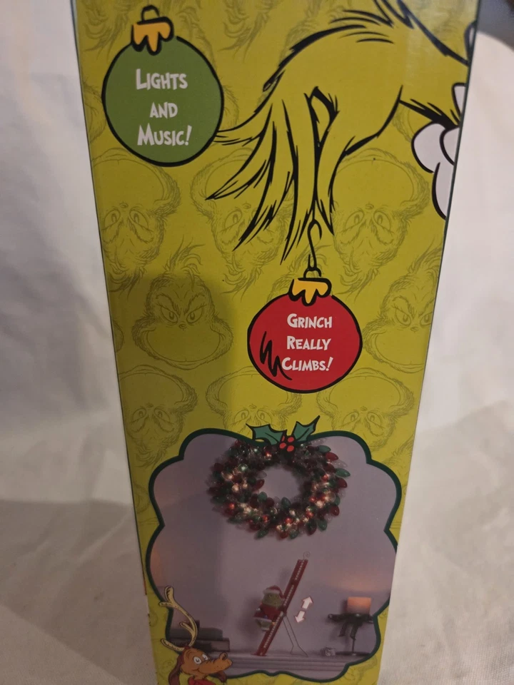 Escalador de Mesa Grinch 17" Escalera Animada Escalada Navidad Luces Musical Foto 3 de 4