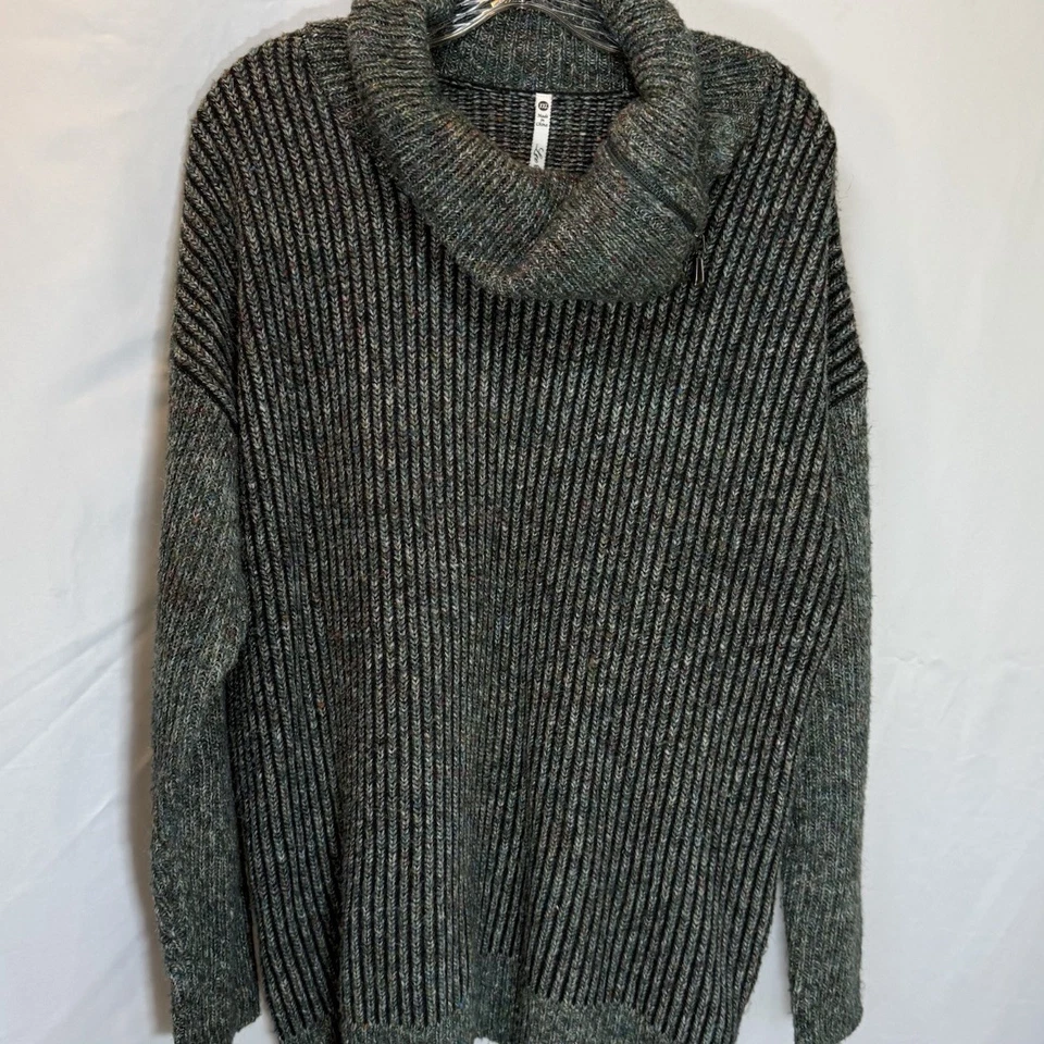 Leo & Nicole Pullover Capucha Cuello Tejido Suéter Verde XXL Granola Boho Grunge Gótico Foto 4 de 4