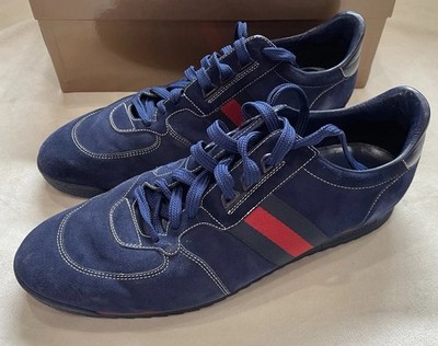 Gucci Men Blue Sneakers Suede Size 12 G