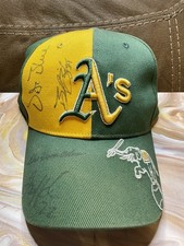 Signed OAKLAND A’s Cap by VIDA BLUE 71’ CY MVP, Jack Hannahan, Brad Ziegler 2009