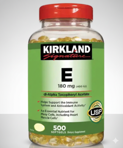 Kirkland Vitamin E 180 mg (400 IU) Softgels, Antioxidant Support, 500 Count - Picture 2 of 4