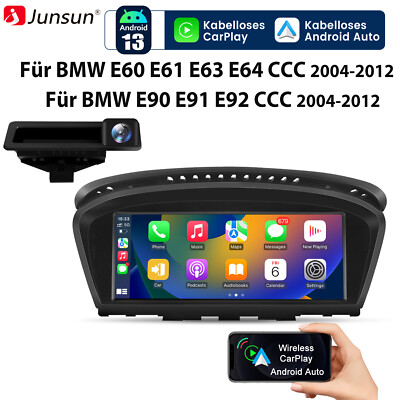 Für BMW E60 E61 E90 E91 CCC Carplay Autoradio Android 15 GPS Navi WIFI BT +Kam