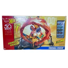 Hot Wheels 50th Anniversary Throwback Fireball Crash Playset F963 NEW OPENED BOX