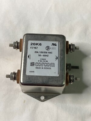 Corcom 20K6 F7167 EMI Filter 20A 120/250V 50-60Hz