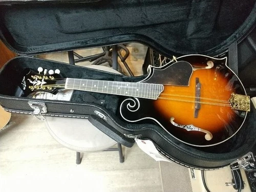 Aria AM-40 Mandolin Japan F Style Flat Mandolin New w/case