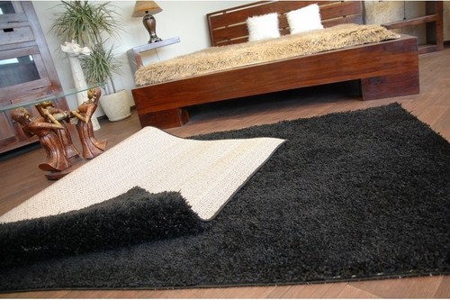 CHEAP SOFT RUGS SHAGGY 5cm BLACK HIGH QUALITY nice in touch CARPETS MANY SIZE - Picture 5 of 8