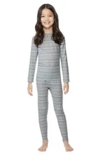 32 Degrees Heat Kids Thermal Set Silver Long Sleeve Shirt Leggings Size S 6/7