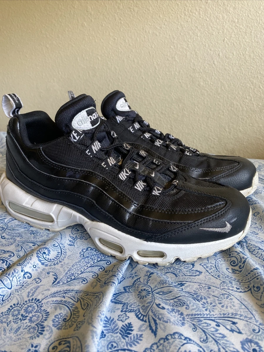 Nike Air Max 95 Premium Men s Size 9 Black White Overbranded NO INSOLES