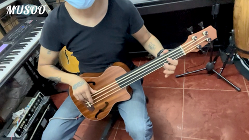 Batking Bass Ukulele UBass Baritone 30 Inch Mahogany F-Holes Fretless/EQ Gig Bag - Video 1 of 1