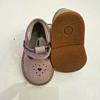 vertbaudet baby sandal running shoe leather color lilac EUR20