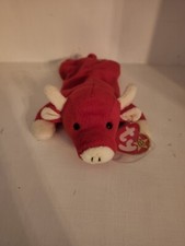 1995 Ty Beanie Baby "Snort the Bull" Plush Toy-4002 Tag Errors-PVC-Numeric DOB