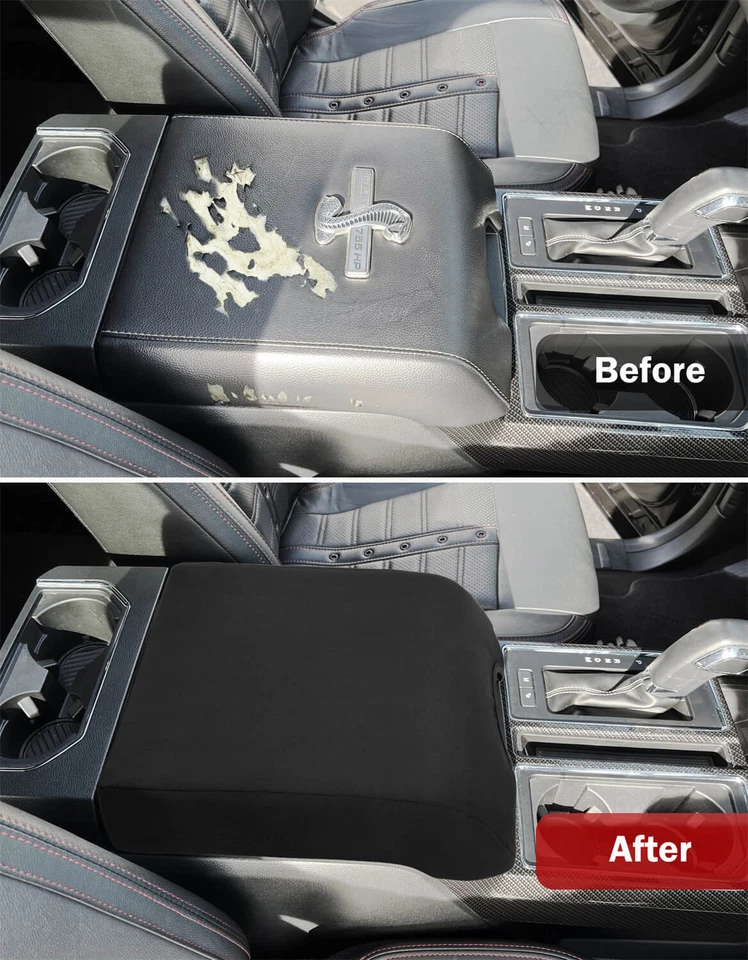 For Ford F250 F350 F450 Super Duty 2017-2022 Console Lid Armrest Polyester Cover - Imagem 3 de 4