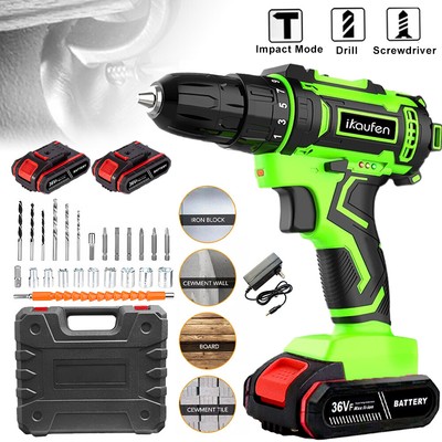 Electric Drill Power Tool Cordless Screwdriver Power Tools Drill Set + 2 Battery