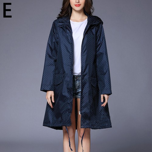 Womens Raincoat Waterproof Reusable Hooded Camping Festival Hiking Rain Jacket - Picture 6 of 22