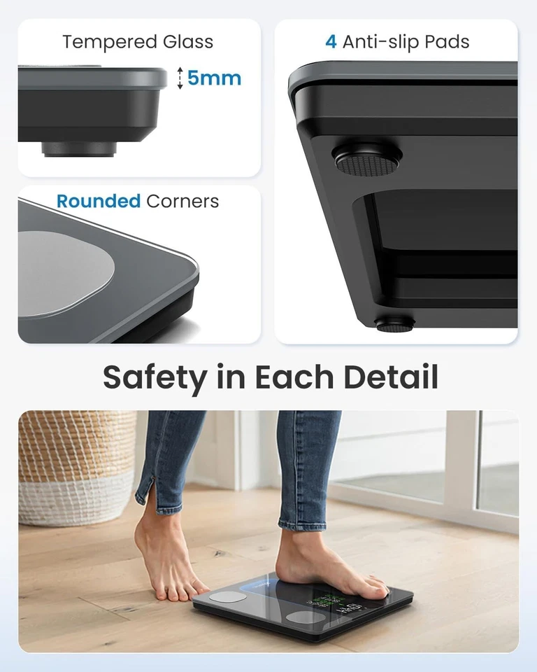 RENPHO Body Fat Scale with App Sync High Precision Bathroom Scale 500lbs Gift US - Image 2 of 4