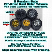5 RANDOM Sets Off-Road Real Rider Wheels For 1/64 Scale Custom Restoration Hot