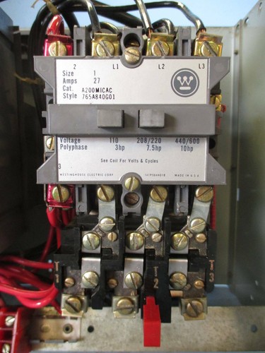 Westinghouse Type W Size 1 Starter 15A Breaker 12" Motor Control Center Bucket - Picture 2 of 9