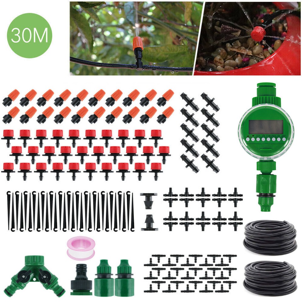 30m Automatic Drip Irrigation System Garden Self Watering Plant Hose