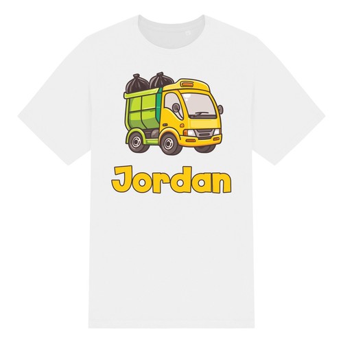 Camiseta Personalizada Linda Dibujos Animados Camión de Basura Niños Niños y Niñas Unisex, Personalizada - Imagen 6 de 10