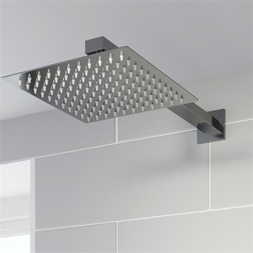 Square Thermostatic Mixer Shower - Concealed with Wall Fixed Head Silver, Chrome - Picture 5 of 7