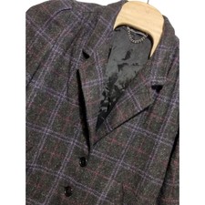 Karizma East Ltd. Ladies Vintage Black Plaid 90's Pure Wool Luxury Size 14 Coat