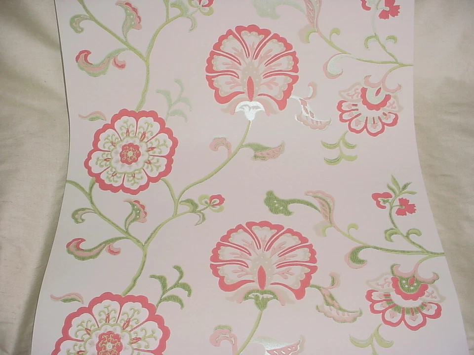 Papel pintado floral rojo verde GP & J Baker PW78028 Swanborough Foto 3 de 4