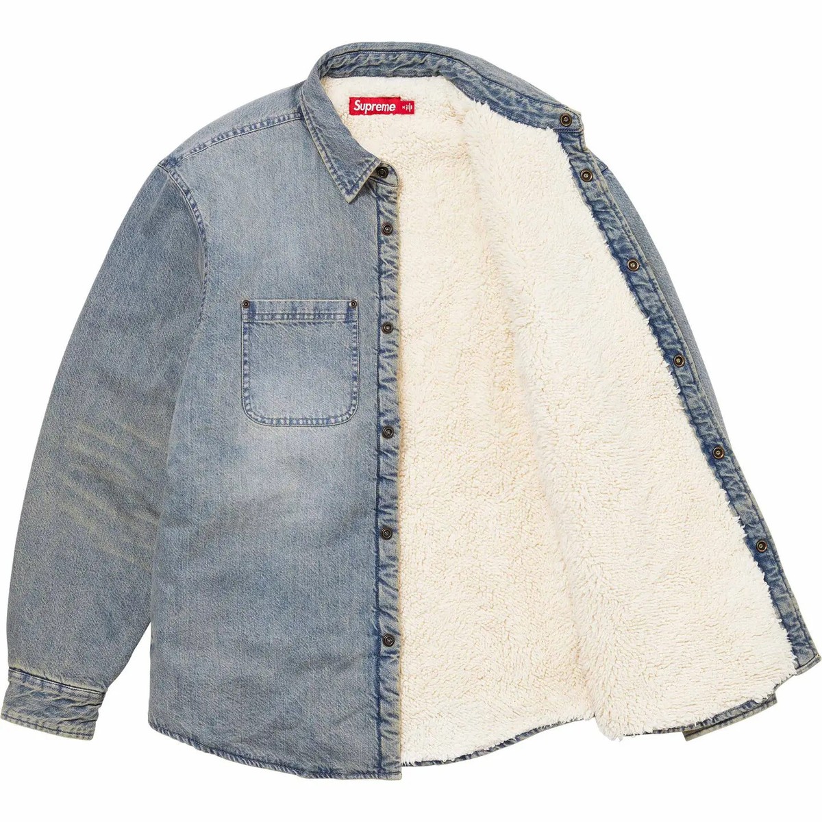 Supreme Faux Shearling Lined Work Shirt 4colors FW24 Size S Supreme Faux Shearling Lined Work Shirt 4colors FW24 Size S