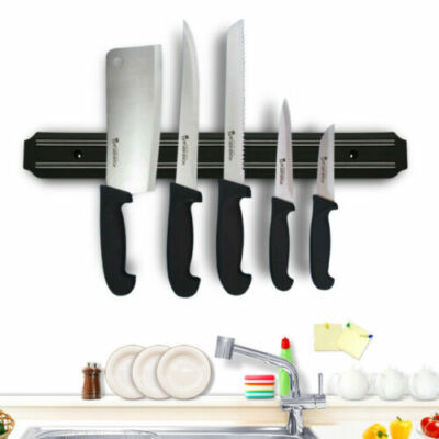 US 1Pcs Wall Mount Magnetic Knife Scissor Storage Holder Rack Bar Kitchen Tool