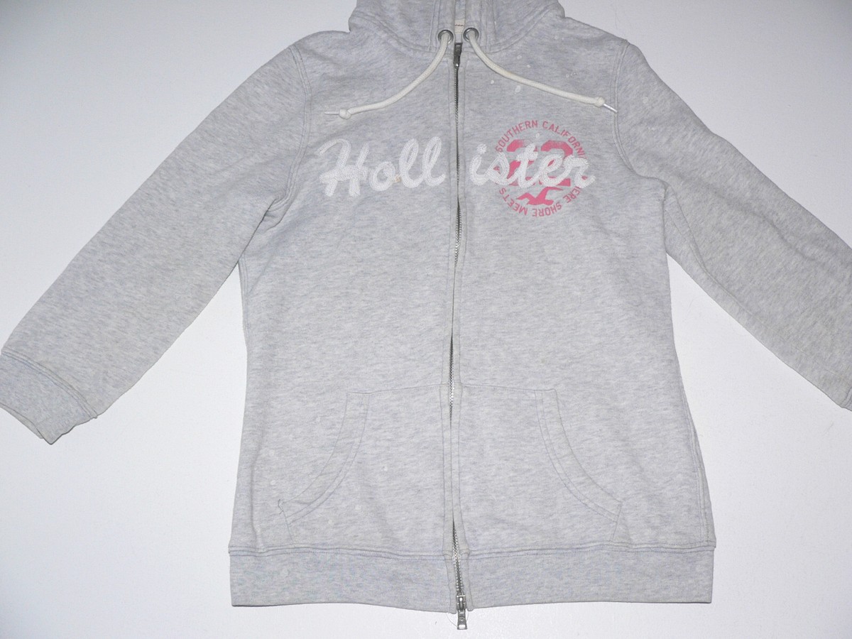 Hollister Girls Gray Full Zip Hoodie Sweatshirt Size Large | eBay