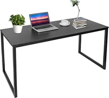 55" Large Computer Desk Writing Desk Modern Study Office Desk Corner Table Black