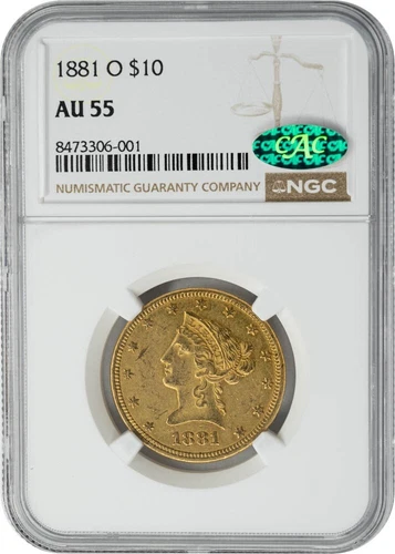 1881-O $10 Gold Liberty AU55 NGC 950014-22