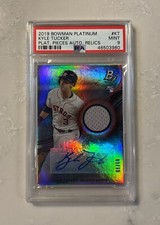 2019 Bowman Platinum Kyle Tucker RC Relics Auto PSA 9 MINT Platinum Pieces 89/99