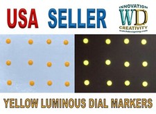 Watch Dial Hour Markers Parts 12 pieces YELLOW LUMINOUS 1.7mm Numerals Dots Bars