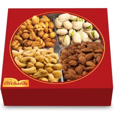 SIMPLE ORCHARDS Nuts Gift Basket - Basket of Cravings Gourmet Nuts Collection Premium Mixed Nut