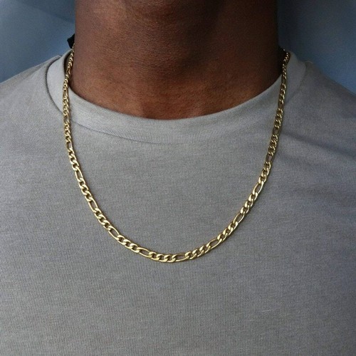 Collar De Cadena Clásico Oro/Plata Moda Para Hombres Joya Lujo Acero  Inoxidable | eBay